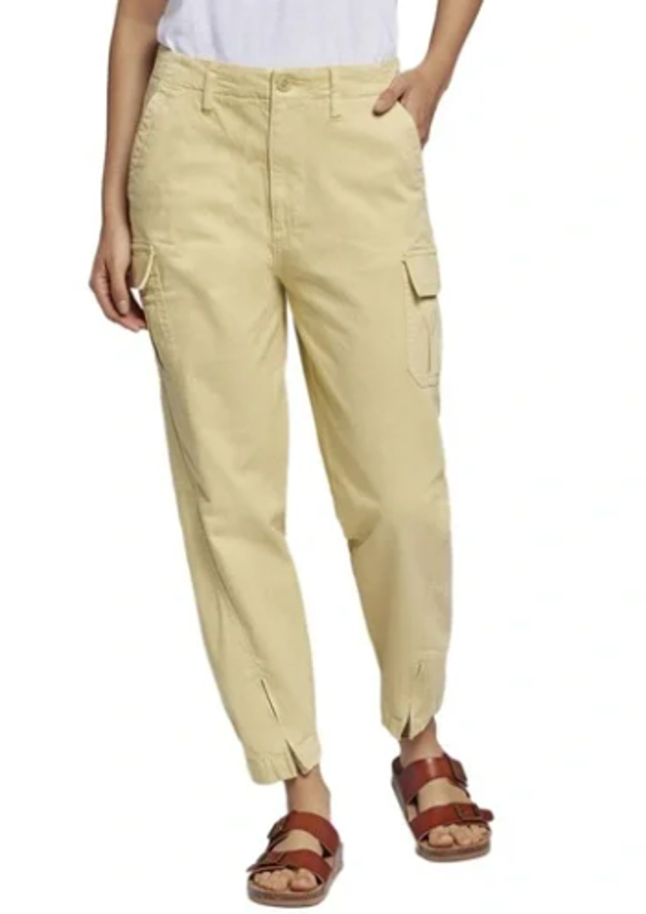 Current/Elliott THE CADET Cargo Stretch Utility Pants Maize Yellow 27 NWOT $266